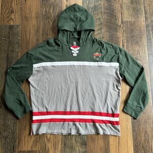 Minnesota Wild NHL Lace-Up Hoodie Sweatshirt Youth XL 16/18
